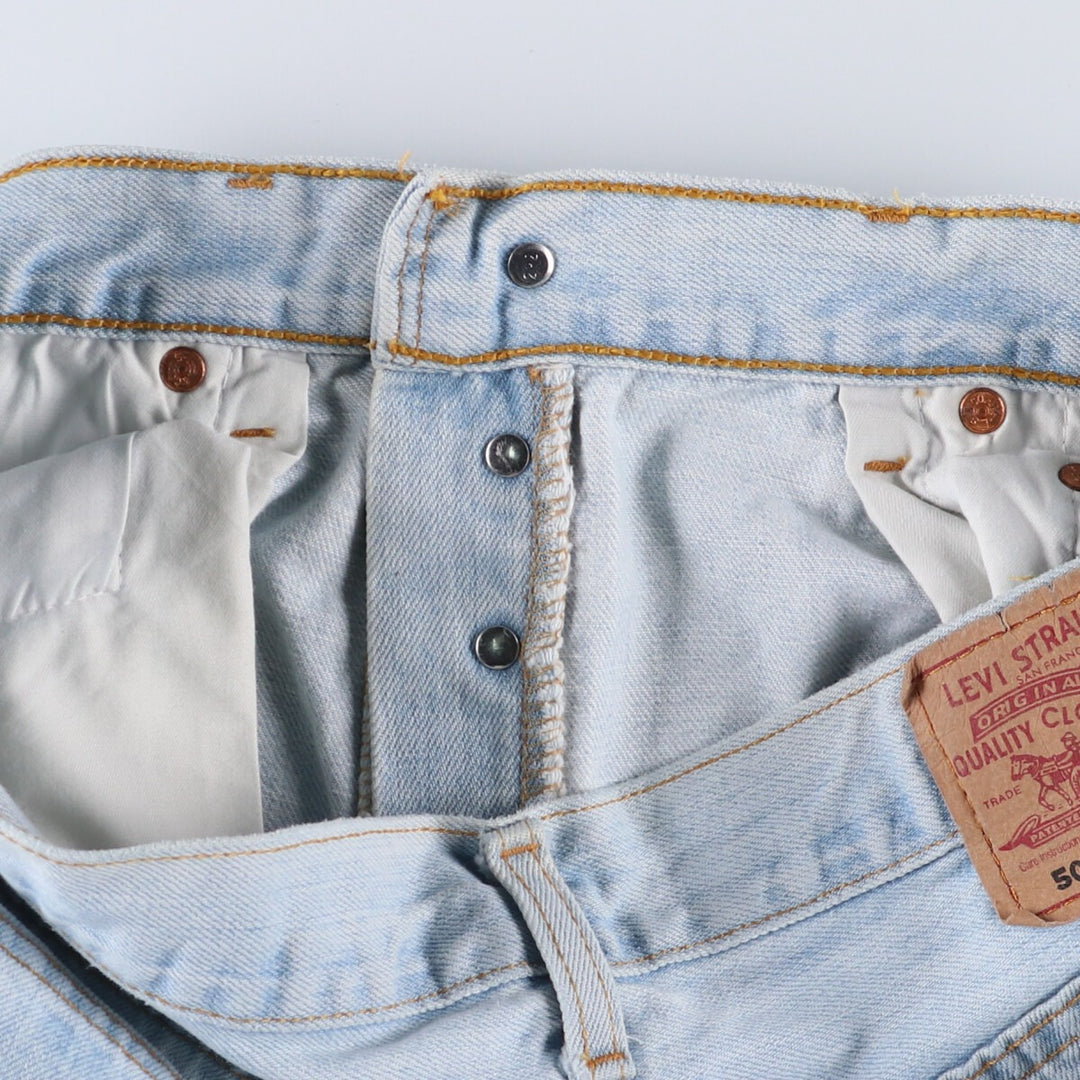 90'S Levi's 501 Euro model straight denim pants for men, W31 equivalent, vintage cotton blue type Vintage Second Hand