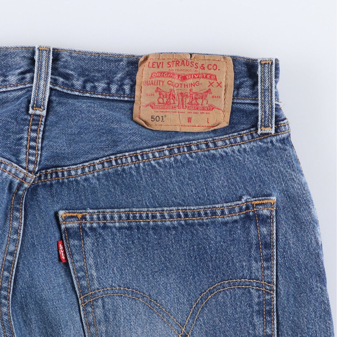 00'S Levi's 501 straight denim pants for men, W30 equivalent cotton blue type Vintage Second Hand