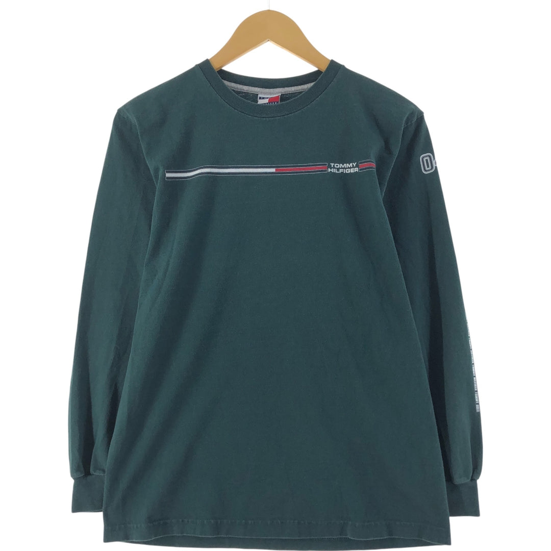 90s~00'S Tommy Hilfiger TOMMY HILFIGER Long T-shirt Long T Made in USA Women's XL Vintage cotton green type Vintage Second Hand