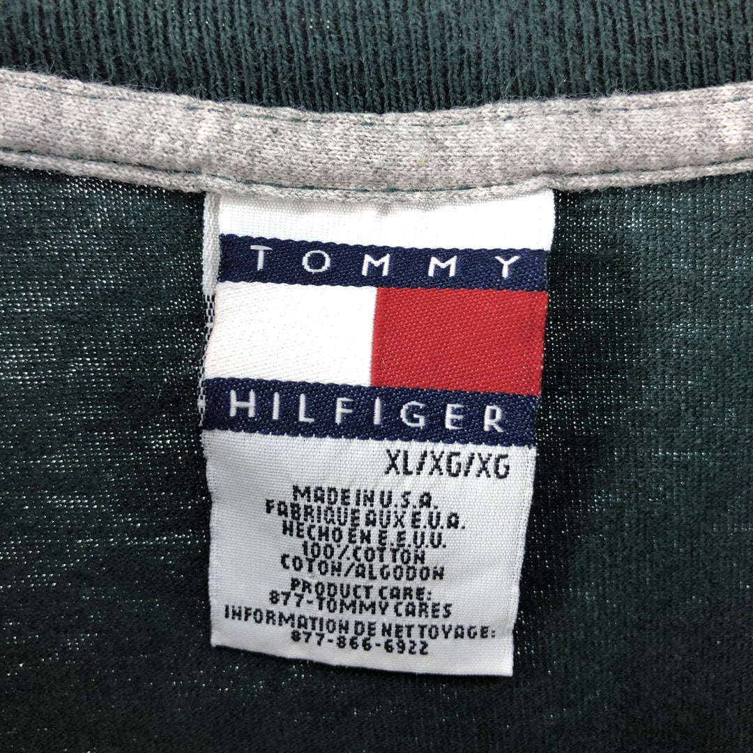 90s~00'S Tommy Hilfiger TOMMY HILFIGER Long T-shirt Long T Made in USA Women's XL Vintage cotton green type Vintage Second Hand