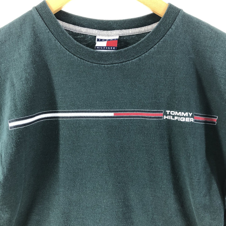 90s~00'S Tommy Hilfiger TOMMY HILFIGER Long T-shirt Long T Made in USA Women's XL Vintage cotton green type Vintage Second Hand