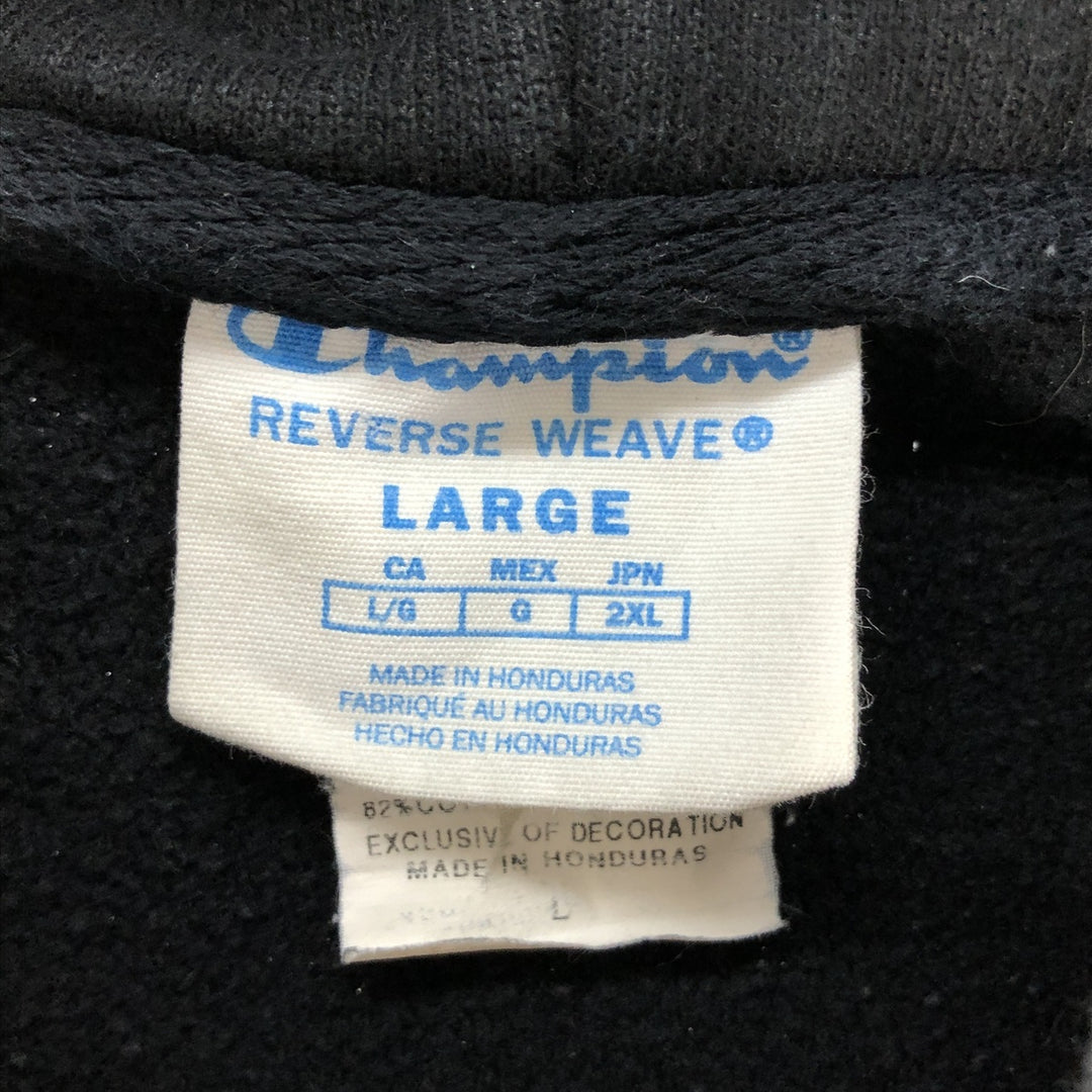 Champion REVERSE WEAVE Reverse Weave Sweat Pullover Hoodie Men's L size cotton black type Vintage Second Hand