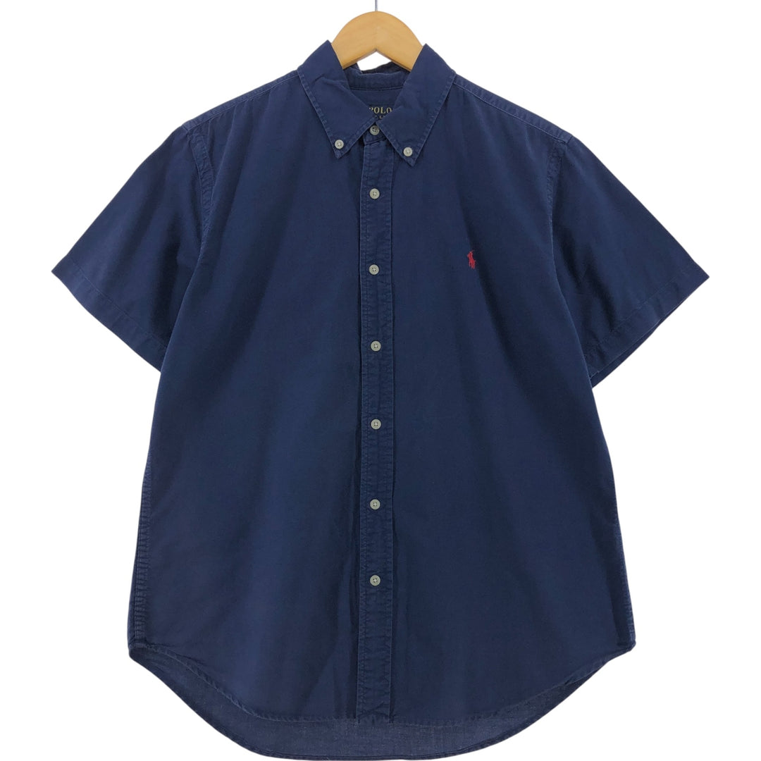 Ralph Lauren POLO RALPH LAUREN short sleeve button down shirt men's size L cotton navy blue type Vintage Second Hand