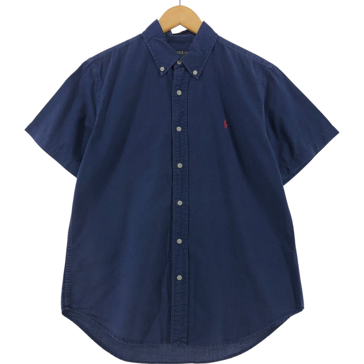 Ralph Lauren POLO RALPH LAUREN short sleeve button down shirt men's size L cotton navy blue type Vintage Second Hand