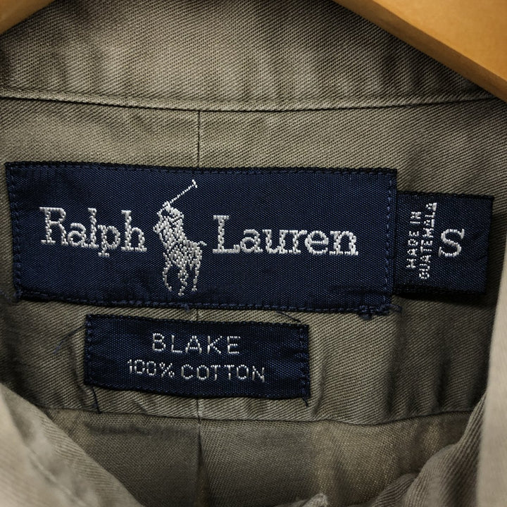 Ralph Lauren BLAKE short sleeve button down shirt, men's size S cotton Khaki type beige Vintage Second Hand