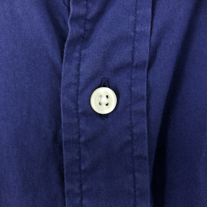 Ralph Lauren SLIM FIT Slim fit short sleeve button down shirt Men's XL equivalent cotton navy blue type Vintage Second Hand