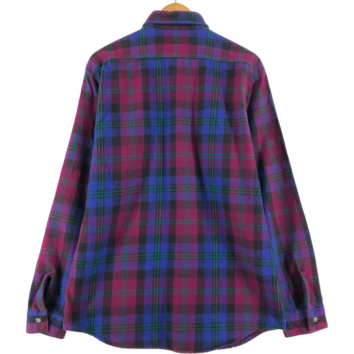 90'S Gander Mountain Long Sleeve Flannel Check Shirt Made in USA Men's Size L Vintage cotton purple type Vintage Second Hand