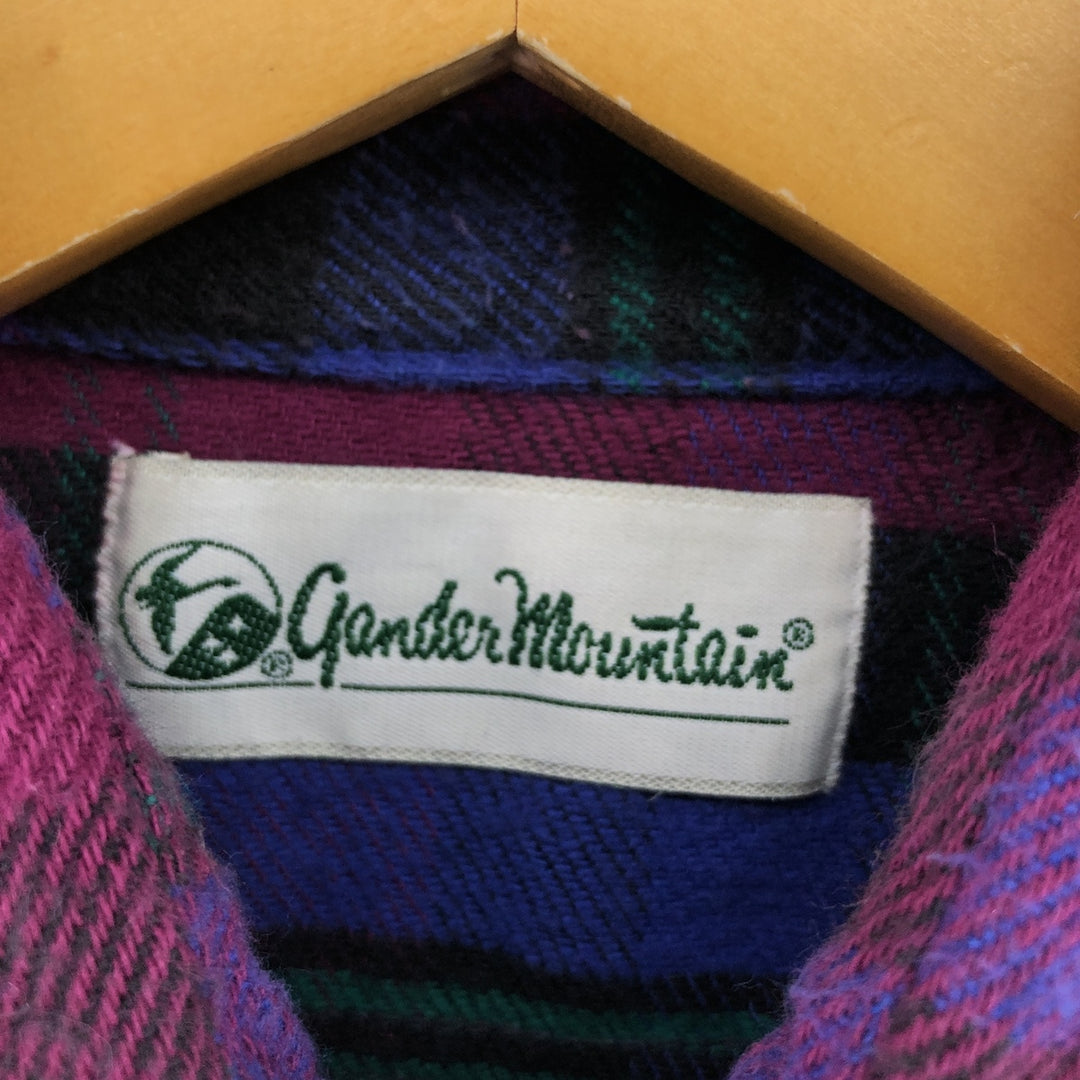 90'S Gander Mountain Long Sleeve Flannel Check Shirt Made in USA Men's Size L Vintage cotton purple type Vintage Second Hand