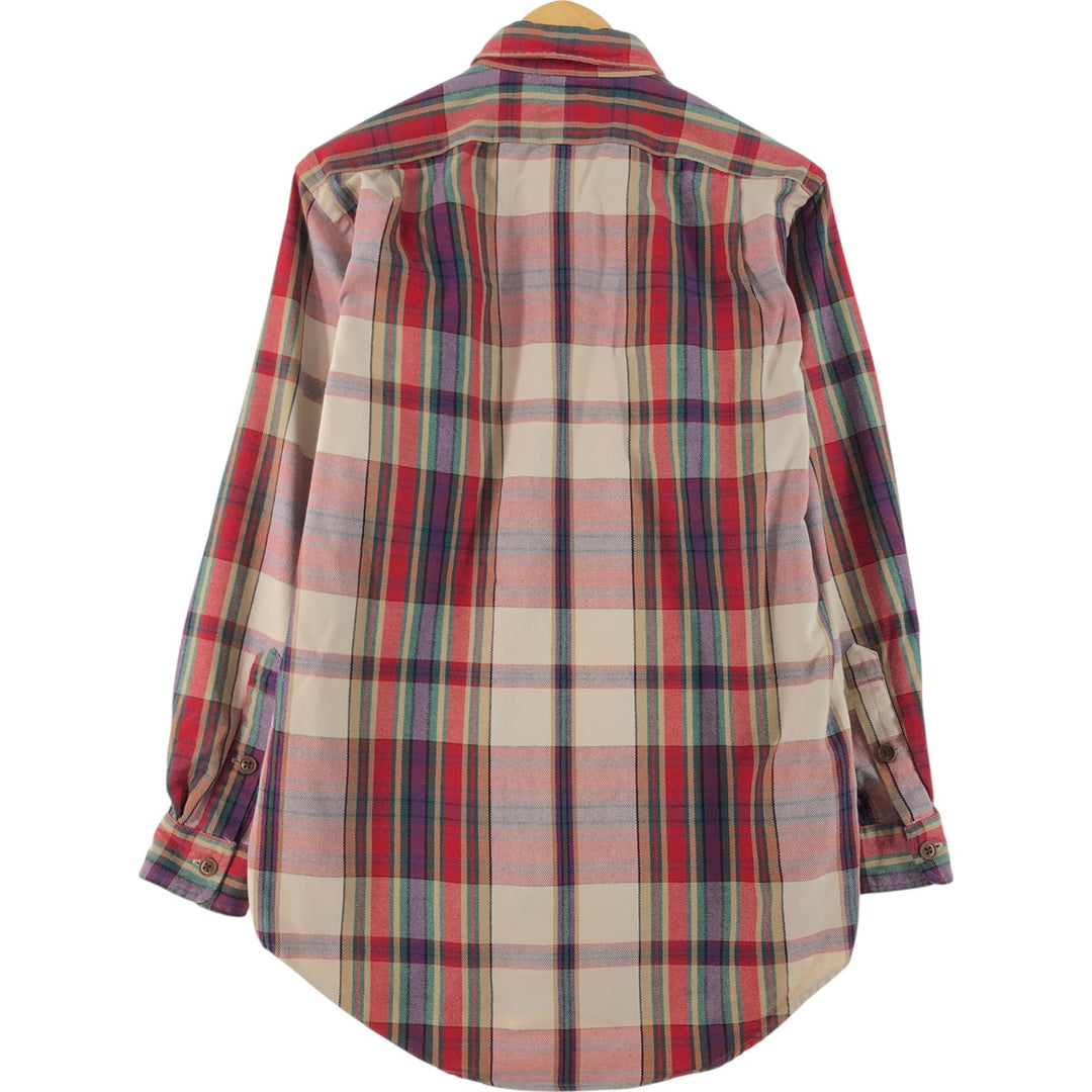 Ralph Lauren POLO SPORT FILMORE long sleeve flannel check shirt, men's size M unclear red type Vintage Second Hand