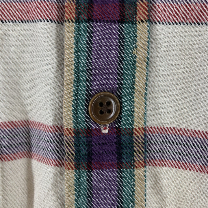 Ralph Lauren POLO SPORT FILMORE long sleeve flannel check shirt, men's size M unclear red type Vintage Second Hand