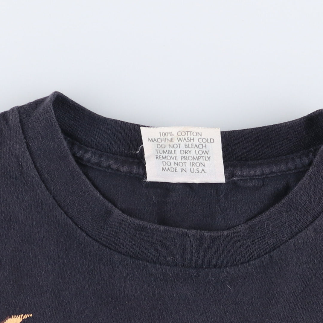 90'S RESORT IMAGES Eagle Pattern Animal T-shirt Made in USA Vintage cotton black type Vintage Second Hand