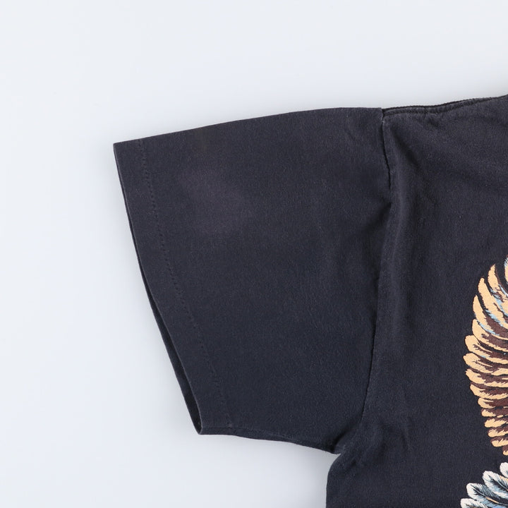 90'S RESORT IMAGES Eagle Pattern Animal T-shirt Made in USA Vintage cotton black type Vintage Second Hand