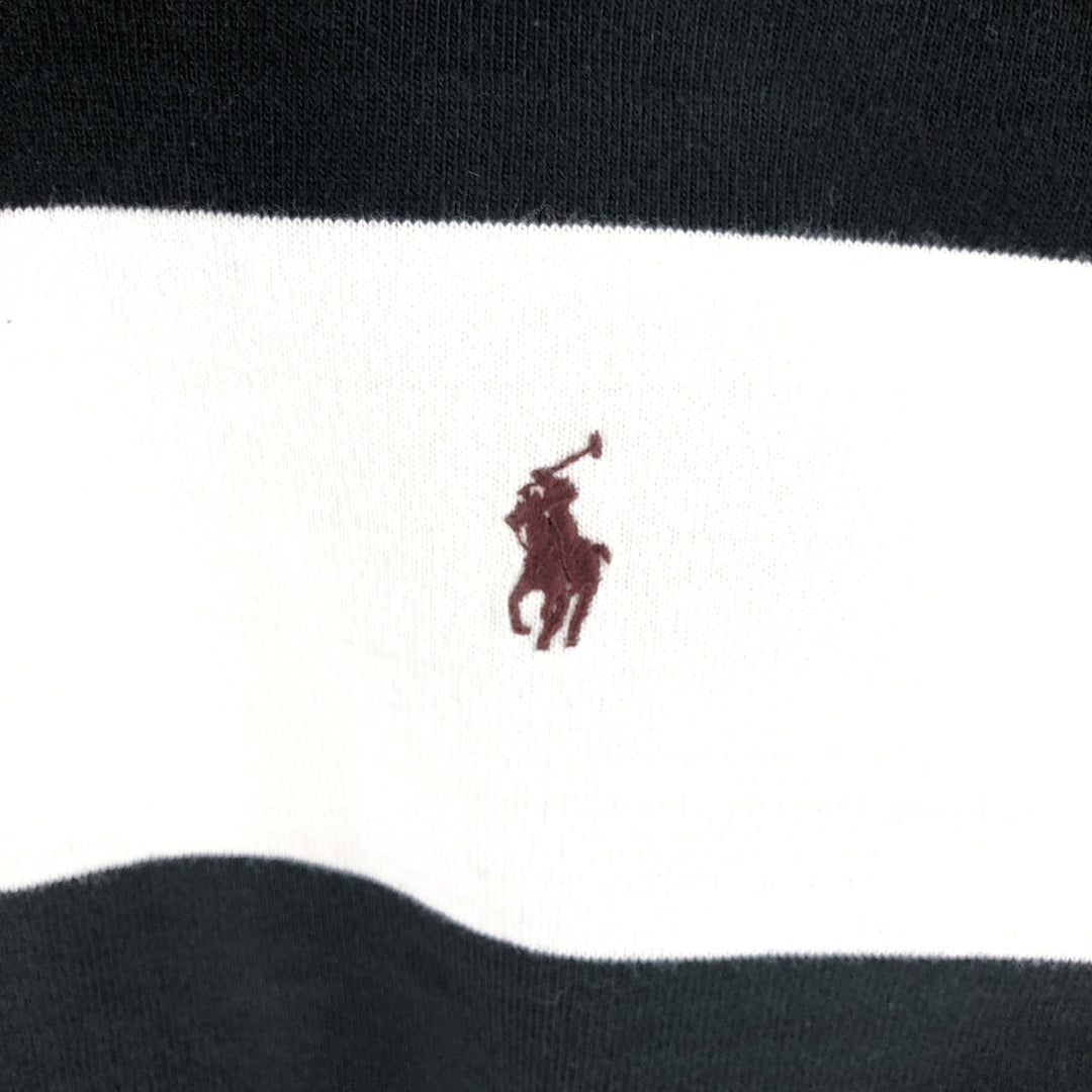 Ralph Lauren POLO by Ralph Lauren Striped Pattern Long Sleeve Rugby Shirt Men's XL cotton black type Vintage Second Hand