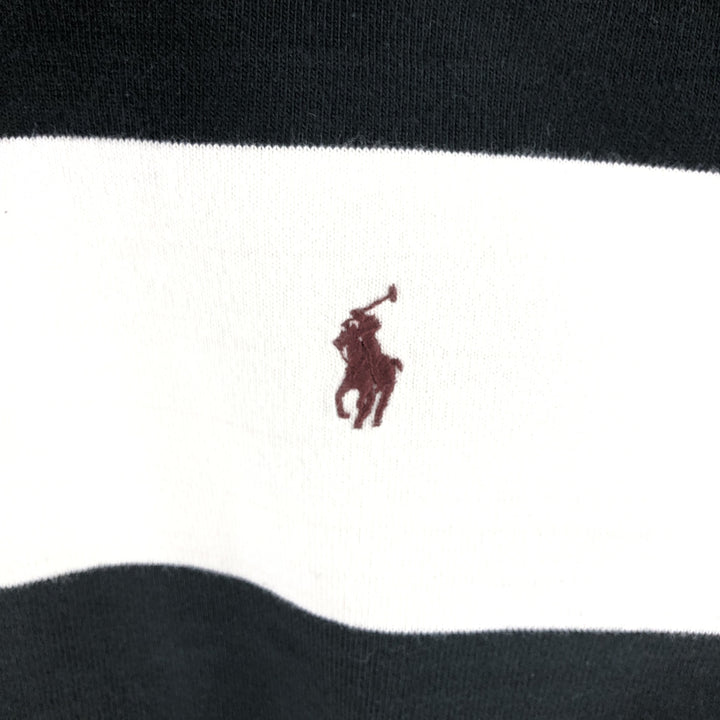 Ralph Lauren POLO by Ralph Lauren Striped Pattern Long Sleeve Rugby Shirt Men's XL cotton black type Vintage Second Hand