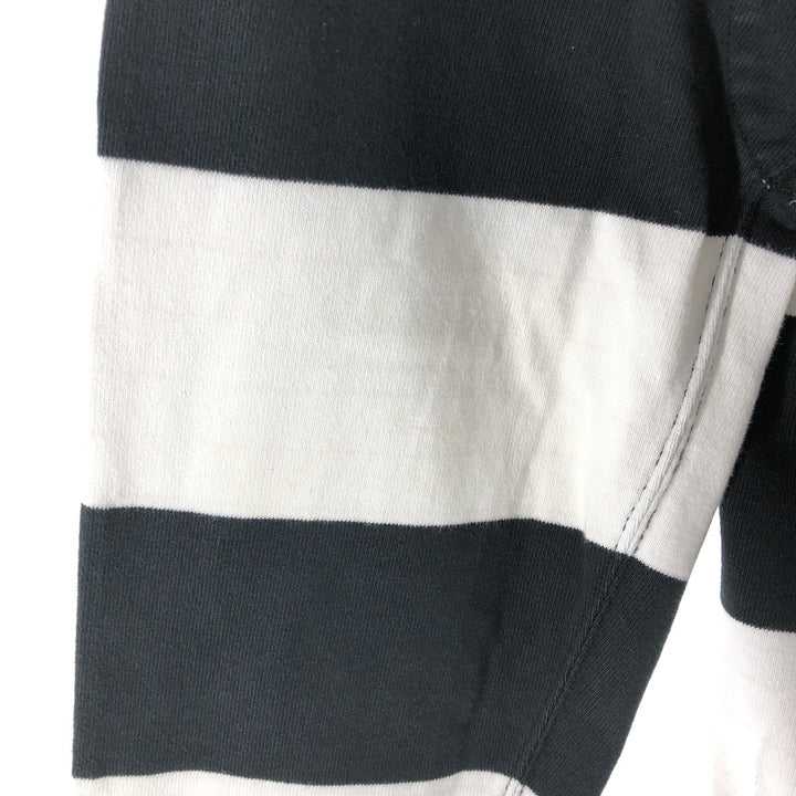 Ralph Lauren POLO by Ralph Lauren Striped Pattern Long Sleeve Rugby Shirt Men's XL cotton black type Vintage Second Hand