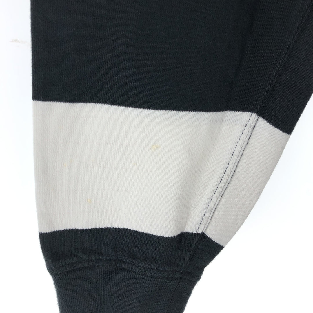 Ralph Lauren POLO by Ralph Lauren Striped Pattern Long Sleeve Rugby Shirt Men's XL cotton black type Vintage Second Hand