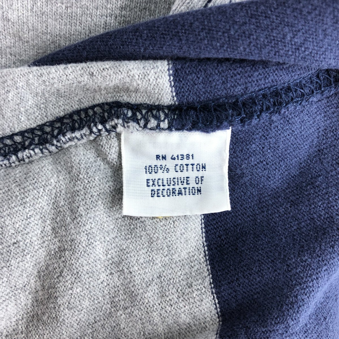 Ralph Lauren POLO RALPH LAUREN CUSTOM FIT Border Pattern Long Sleeve Rugby Shirt Men's XL cotton gray type Vintage Second Hand