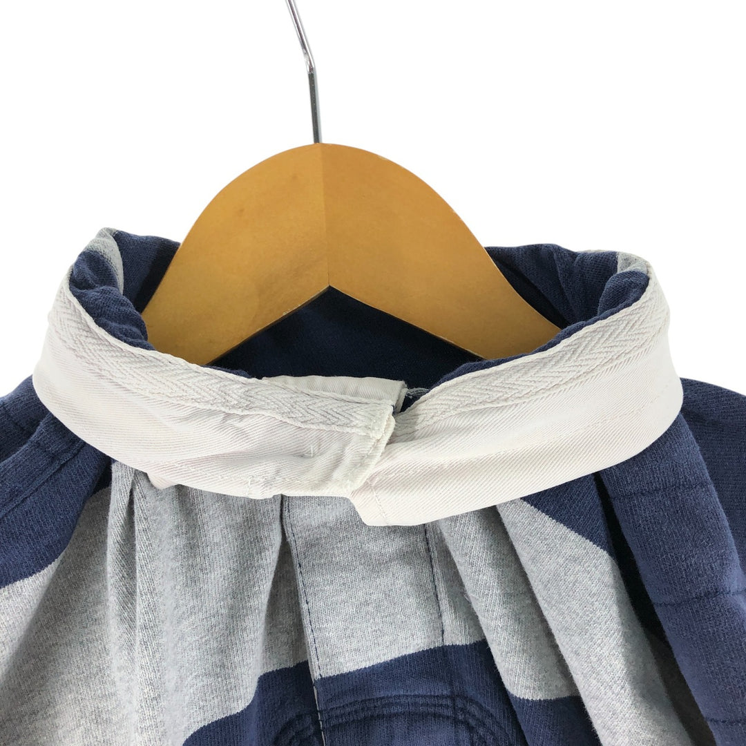 Ralph Lauren POLO RALPH LAUREN CUSTOM FIT Border Pattern Long Sleeve Rugby Shirt Men's XL cotton gray type Vintage Second Hand