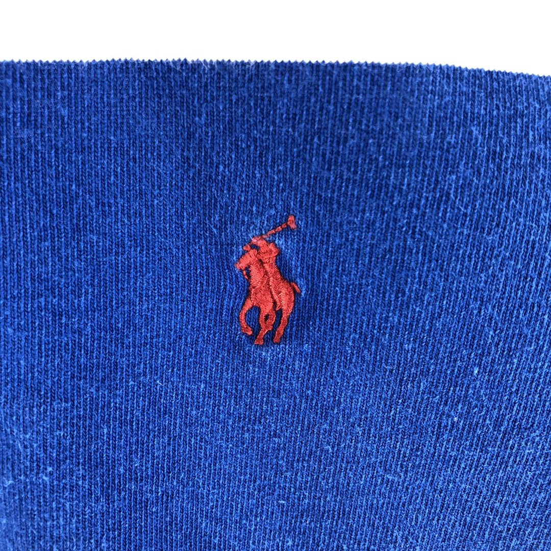 Ralph Lauren POLO RALPH LAUREN Striped Pattern Long Sleeve Rugby Shirt Men's Size L cotton blue type Vintage Second Hand