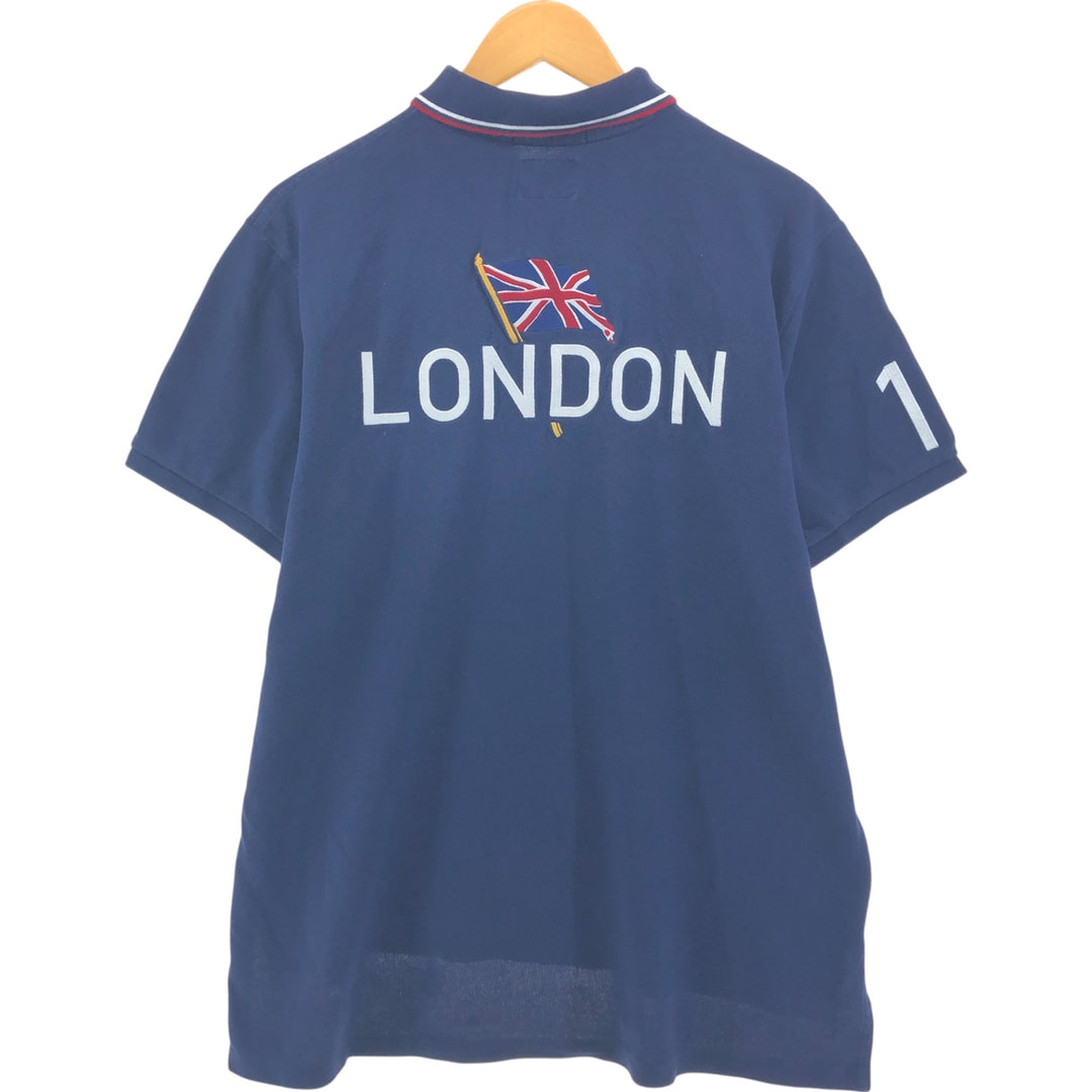 Ralph Lauren POLO by Ralph Lauren Big Pony Short Sleeve Rugby Shirt Men's XL cotton navy blue type Vintage Second Hand