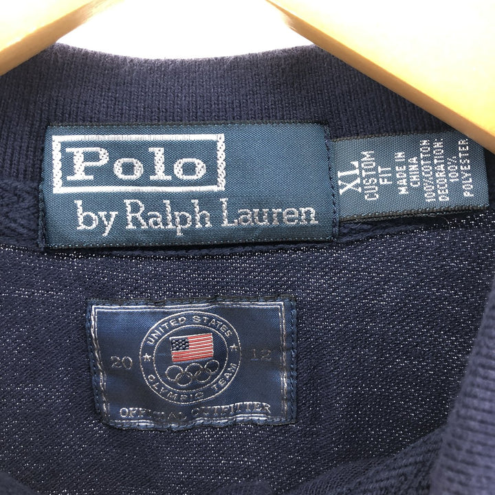 Ralph Lauren POLO by Ralph Lauren Big Pony Short Sleeve Rugby Shirt Men's XL cotton navy blue type Vintage Second Hand