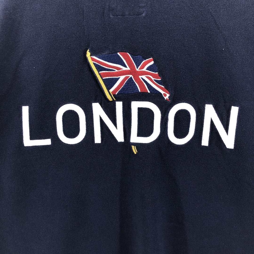 Ralph Lauren POLO by Ralph Lauren Big Pony Short Sleeve Rugby Shirt Men's XL cotton navy blue type Vintage Second Hand