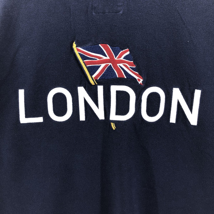 Ralph Lauren POLO by Ralph Lauren Big Pony Short Sleeve Rugby Shirt Men's XL cotton navy blue type Vintage Second Hand