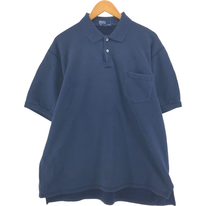 Ralph Lauren POLO by Ralph Lauren short sleeve polo shirt, men's size L cotton Indigo Vintage Second Hand