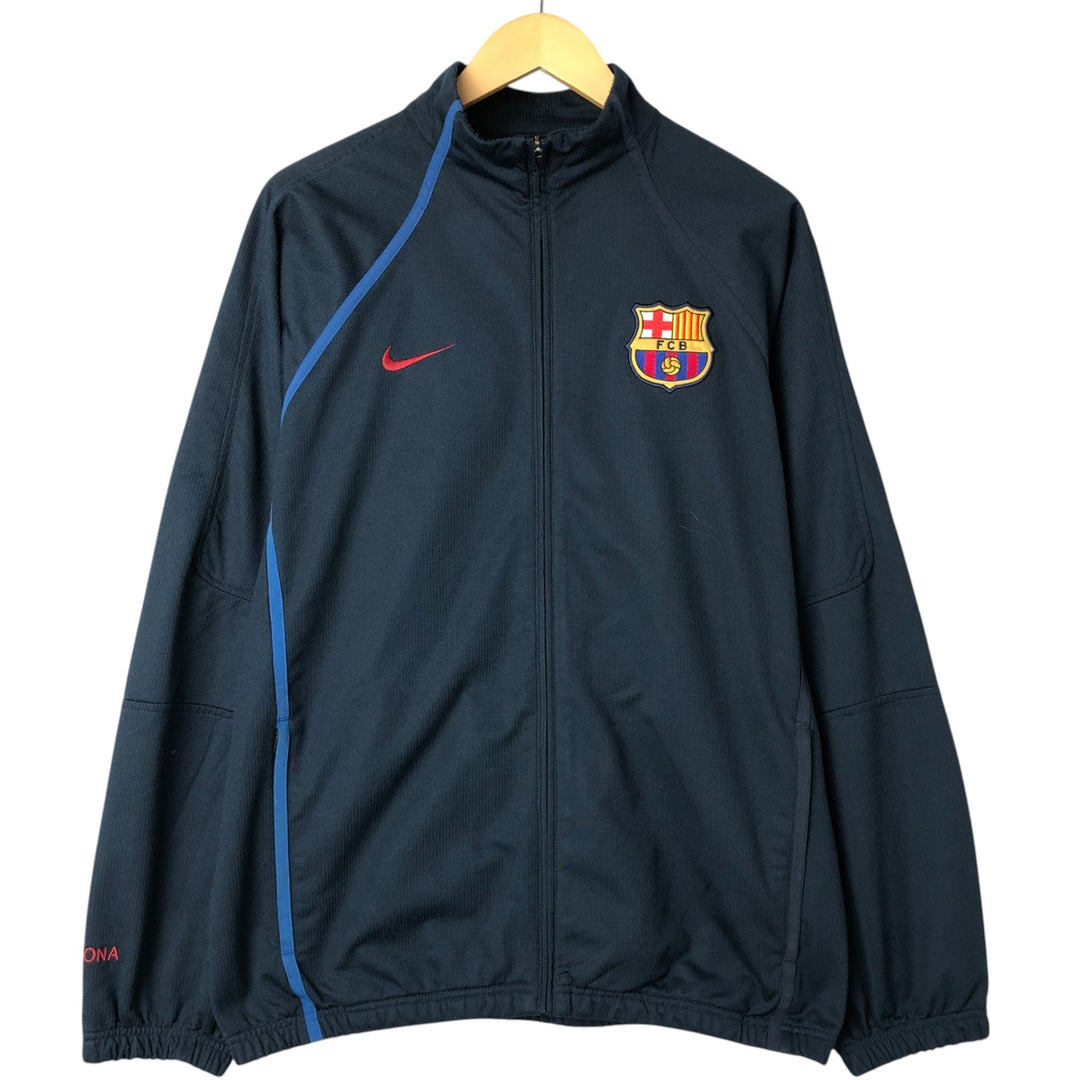 Nike LA LIGA FC BARCELONA Jersey Track Jacket Men's Size L polyester navy blue type Vintage Second Hand
