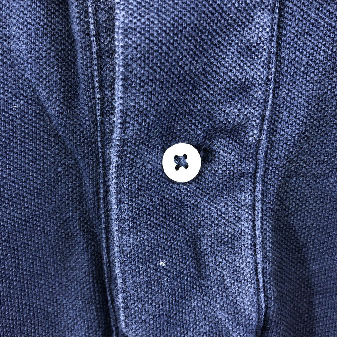 Ralph Lauren POLO by Ralph Lauren short sleeve polo shirt, men's XL size cotton navy blue type Vintage Second Hand