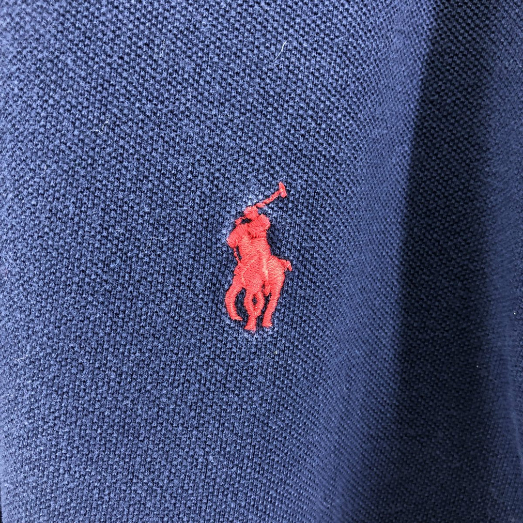 Ralph Lauren POLO by Ralph Lauren short sleeve polo shirt, men's XL size cotton navy blue type Vintage Second Hand