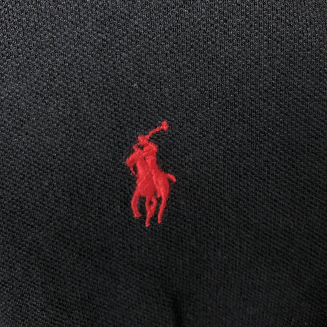 Ralph Lauren POLO by Ralph Lauren CUSTOM FIT short sleeve polo shirt, men's size L cotton black type Vintage Second Hand