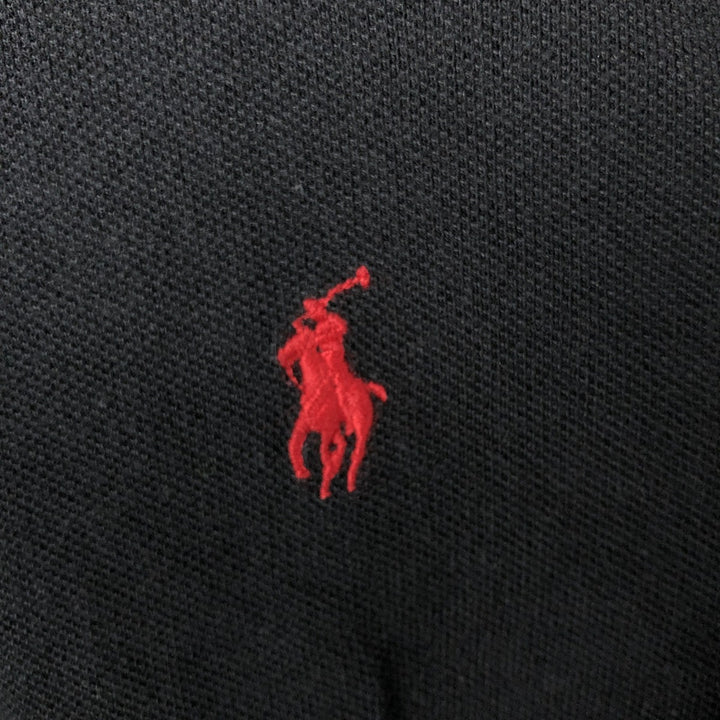 Ralph Lauren POLO by Ralph Lauren CUSTOM FIT short sleeve polo shirt, men's size L cotton black type Vintage Second Hand
