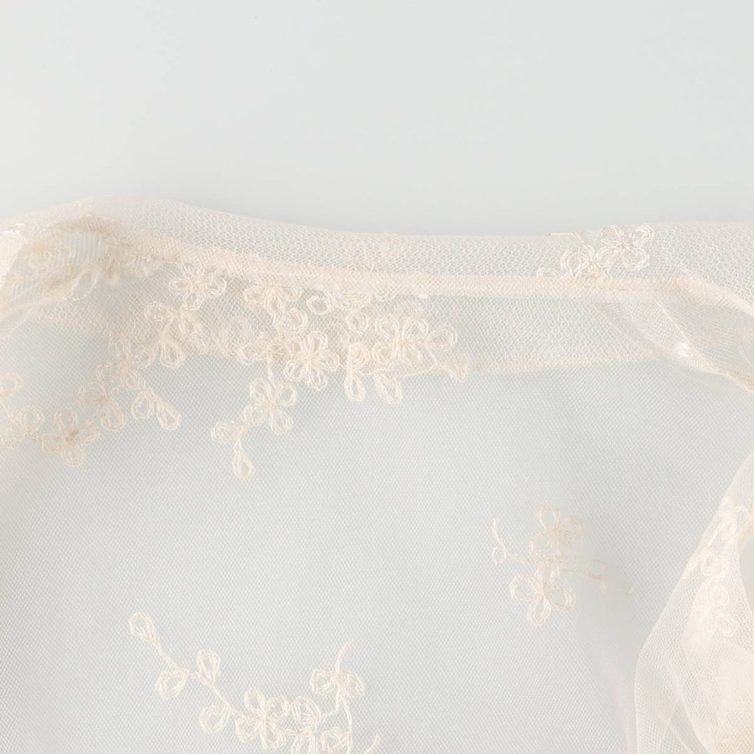 Lingerie gown, women's size L, maxi length, see-through unclear white type Vintage Second Hand