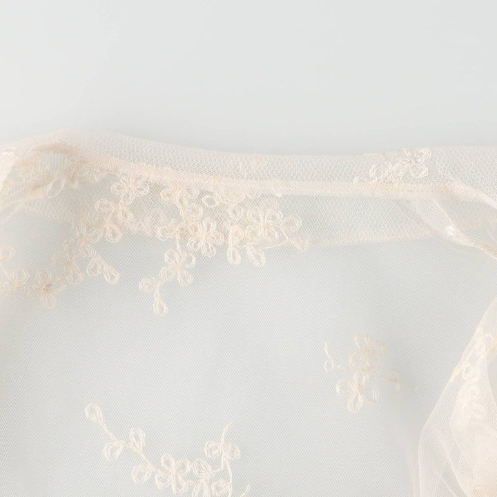 Lingerie gown, women's size L, maxi length, see-through unclear white type Vintage Second Hand