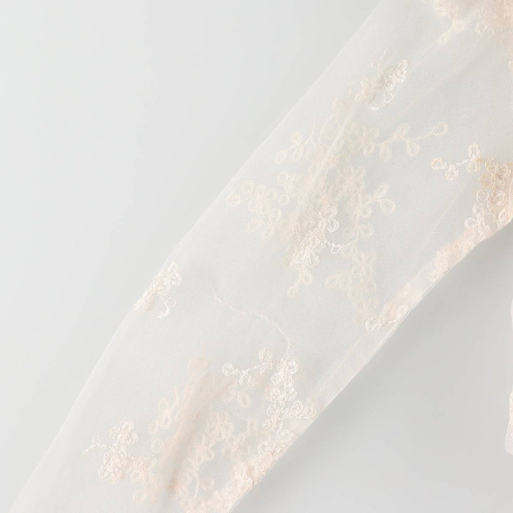 Lingerie gown, women's size L, maxi length, see-through unclear white type Vintage Second Hand