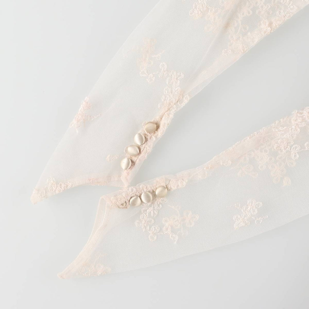 Lingerie gown, women's size L, maxi length, see-through unclear white type Vintage Second Hand