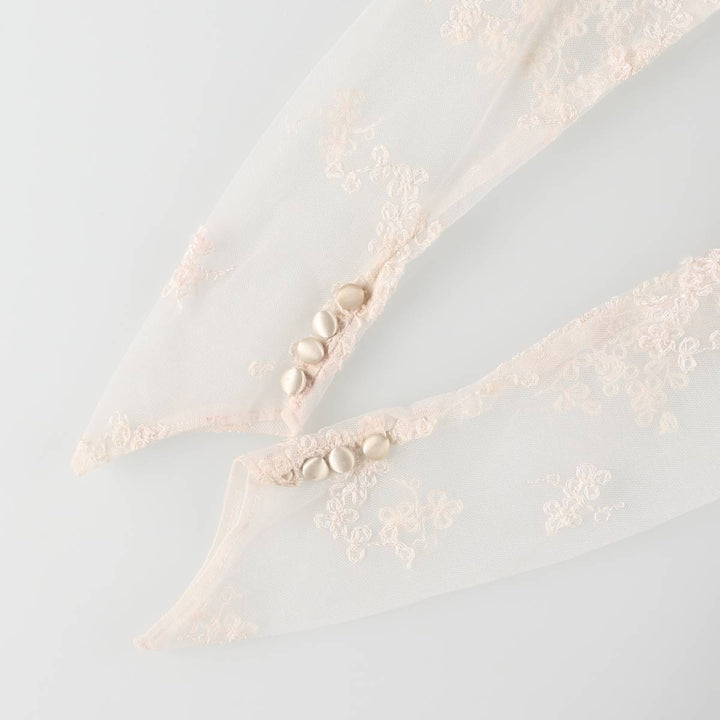 Lingerie gown, women's size L, maxi length, see-through unclear white type Vintage Second Hand