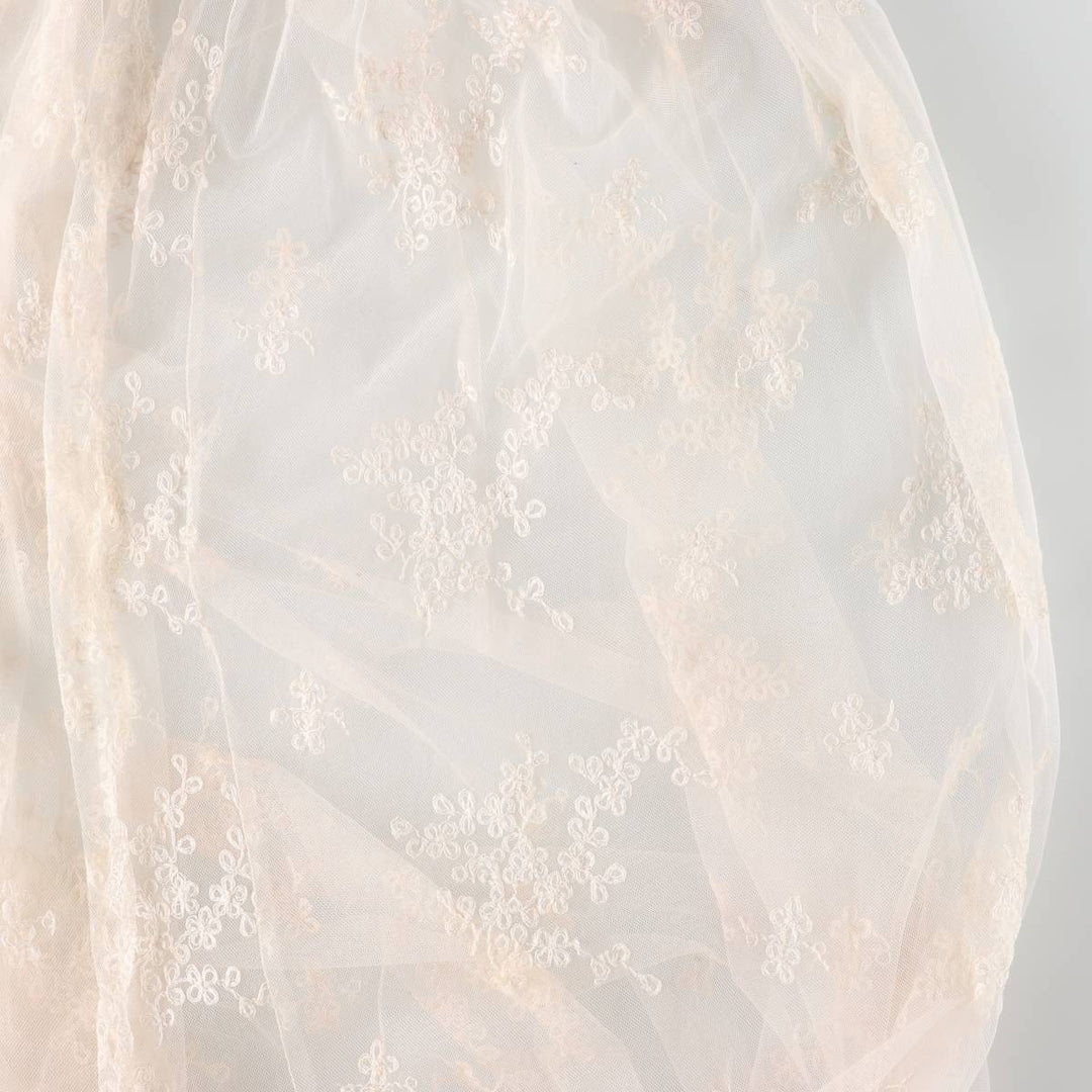 Lingerie gown, women's size L, maxi length, see-through unclear white type Vintage Second Hand