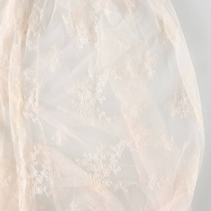 Lingerie gown, women's size L, maxi length, see-through unclear white type Vintage Second Hand