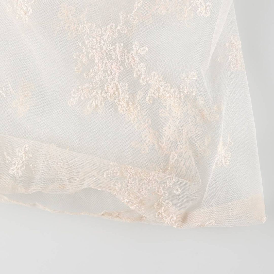 Lingerie gown, women's size L, maxi length, see-through unclear white type Vintage Second Hand