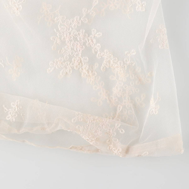 Lingerie gown, women's size L, maxi length, see-through unclear white type Vintage Second Hand