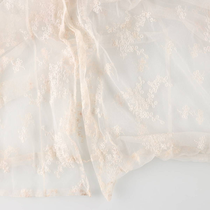 Lingerie gown, women's size L, maxi length, see-through unclear white type Vintage Second Hand