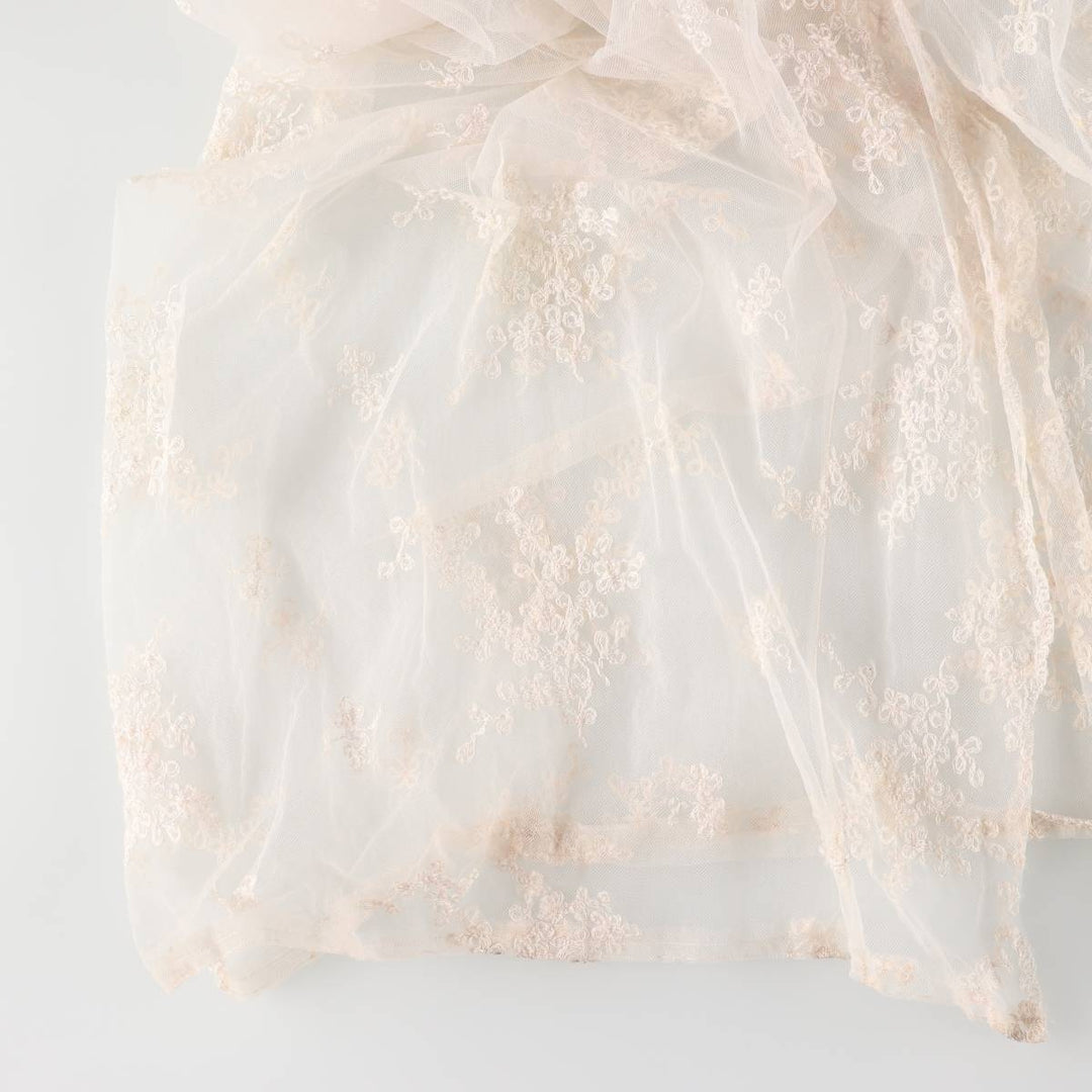 Lingerie gown, women's size L, maxi length, see-through unclear white type Vintage Second Hand