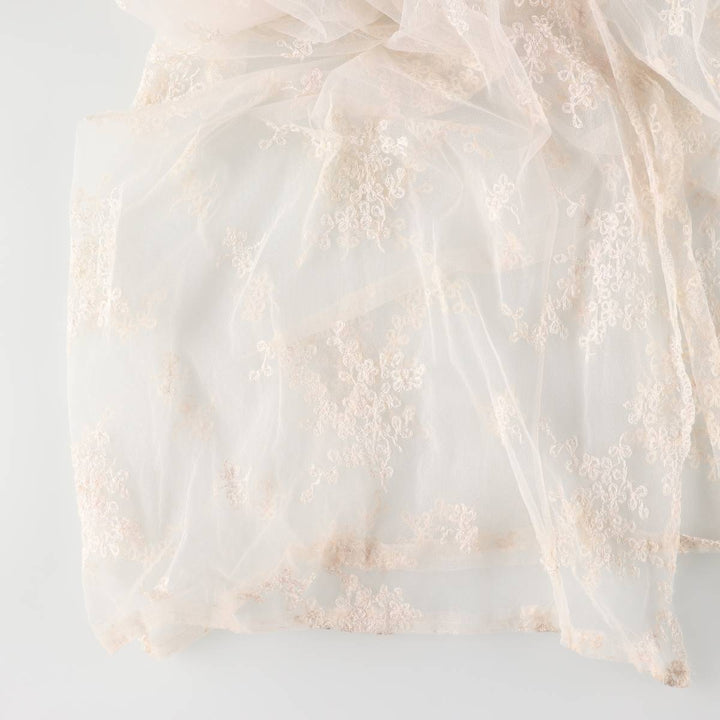 Lingerie gown, women's size L, maxi length, see-through unclear white type Vintage Second Hand