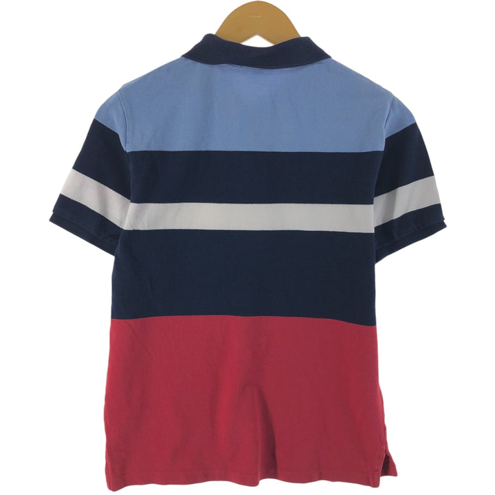Ralph Lauren POLO Ralph Lauren short sleeve striped polo shirt women's size M unclear navy blue type Vintage Second Hand