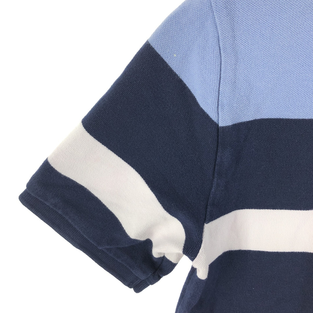 Ralph Lauren POLO Ralph Lauren short sleeve striped polo shirt women's size M unclear navy blue type Vintage Second Hand