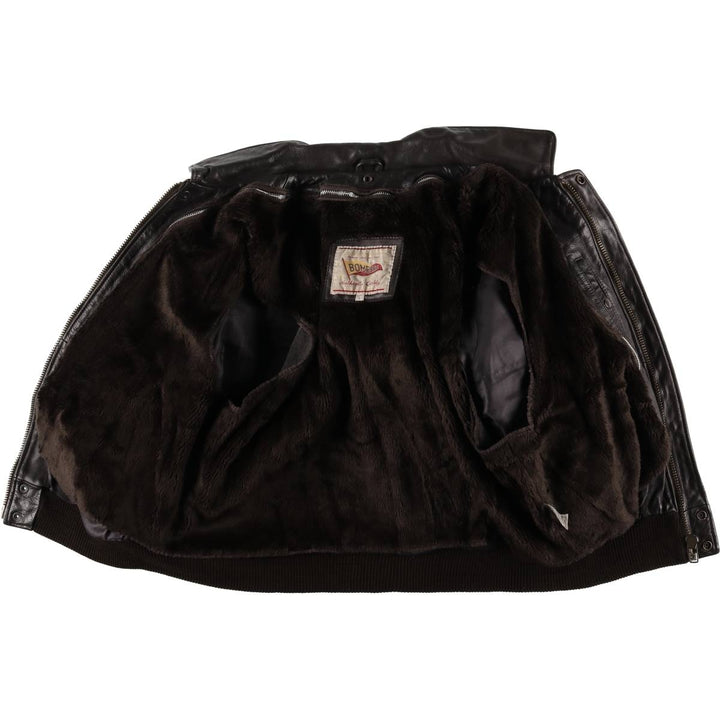 BOMBERS A-2 Leather Flight Jacket, Men's Size L Genuine Leather Cowhide brown type Vintage Second Hand