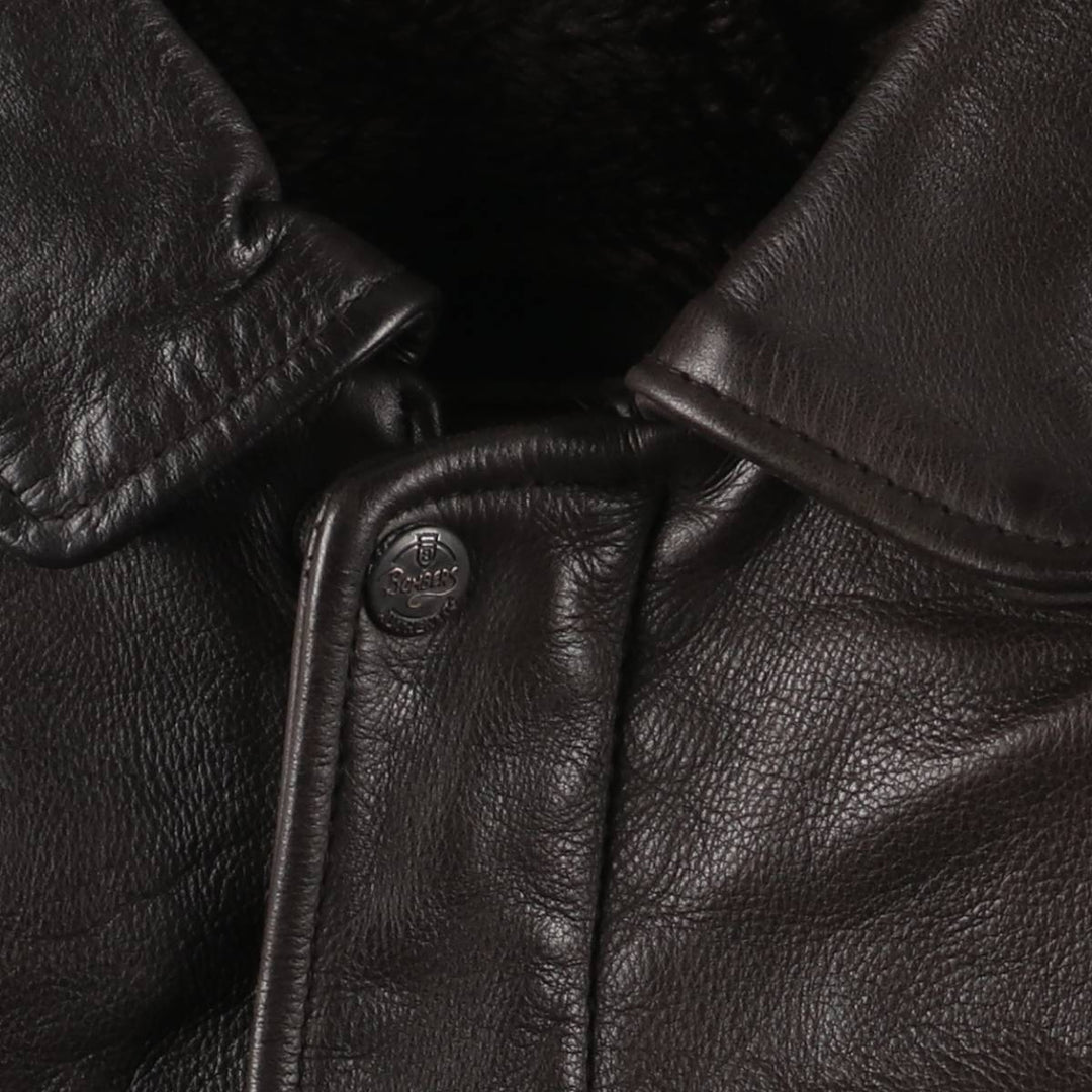 BOMBERS A-2 Leather Flight Jacket, Men's Size L Genuine Leather Cowhide brown type Vintage Second Hand