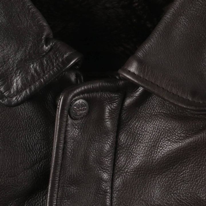 BOMBERS A-2 Leather Flight Jacket, Men's Size L Genuine Leather Cowhide brown type Vintage Second Hand